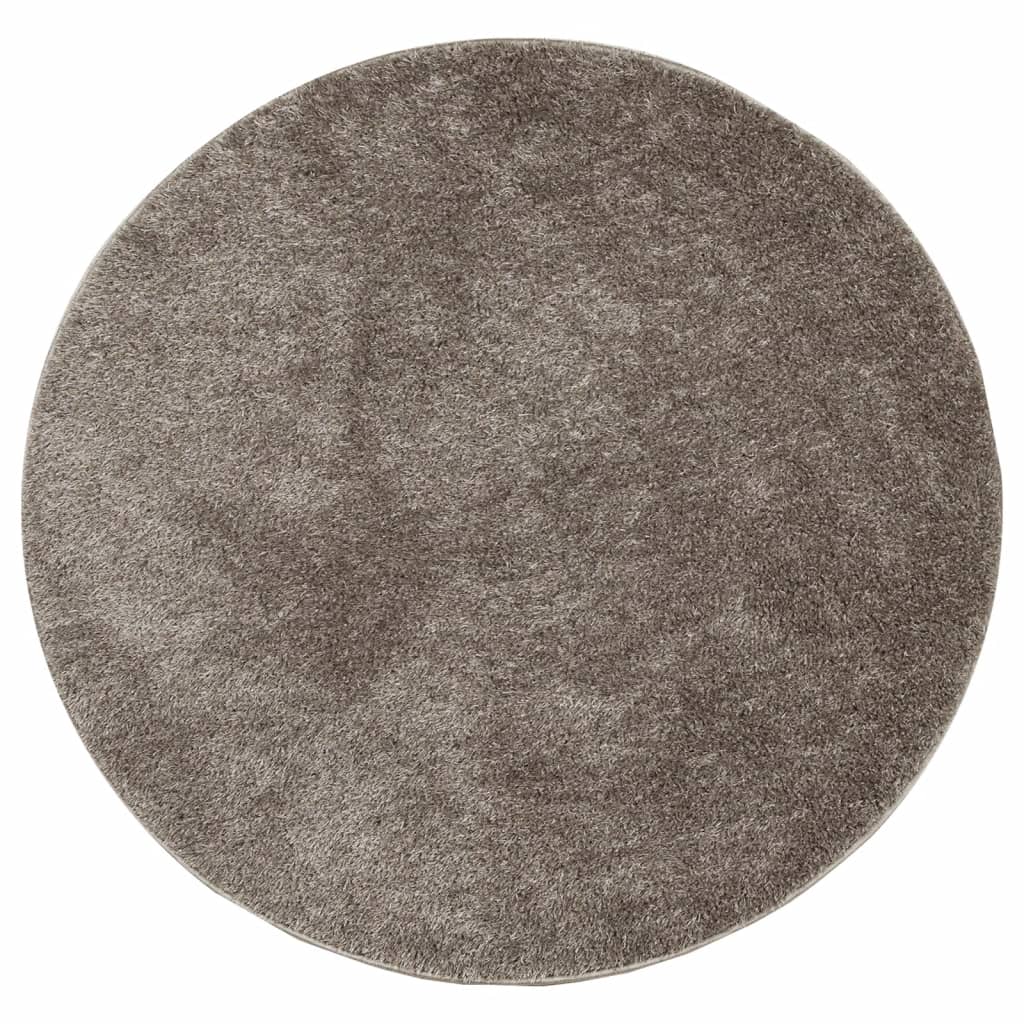 Tapis ISTAN à poils longs aspect brillant gris Ø 100 cm Tapis vidaXL   