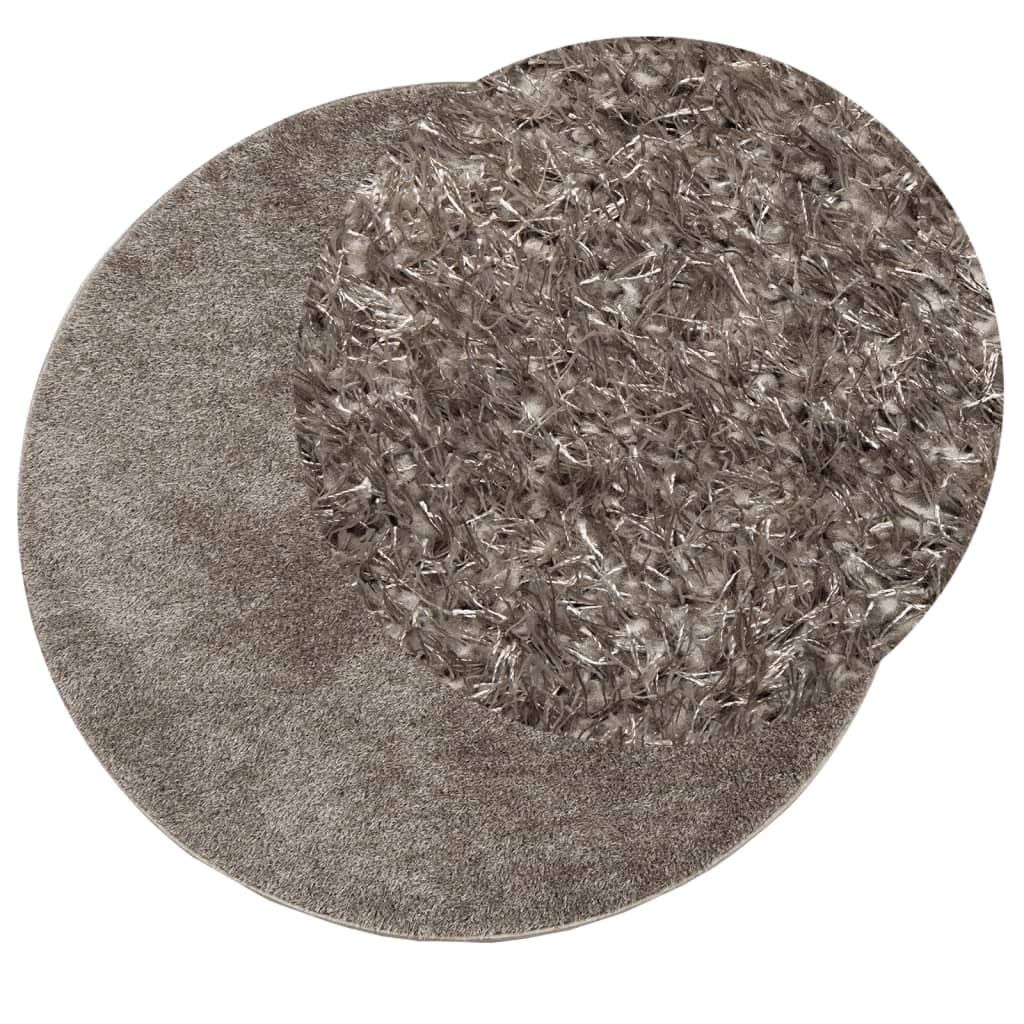 Tapis ISTAN à poils longs aspect brillant gris Ø 100 cm Tapis vidaXL   