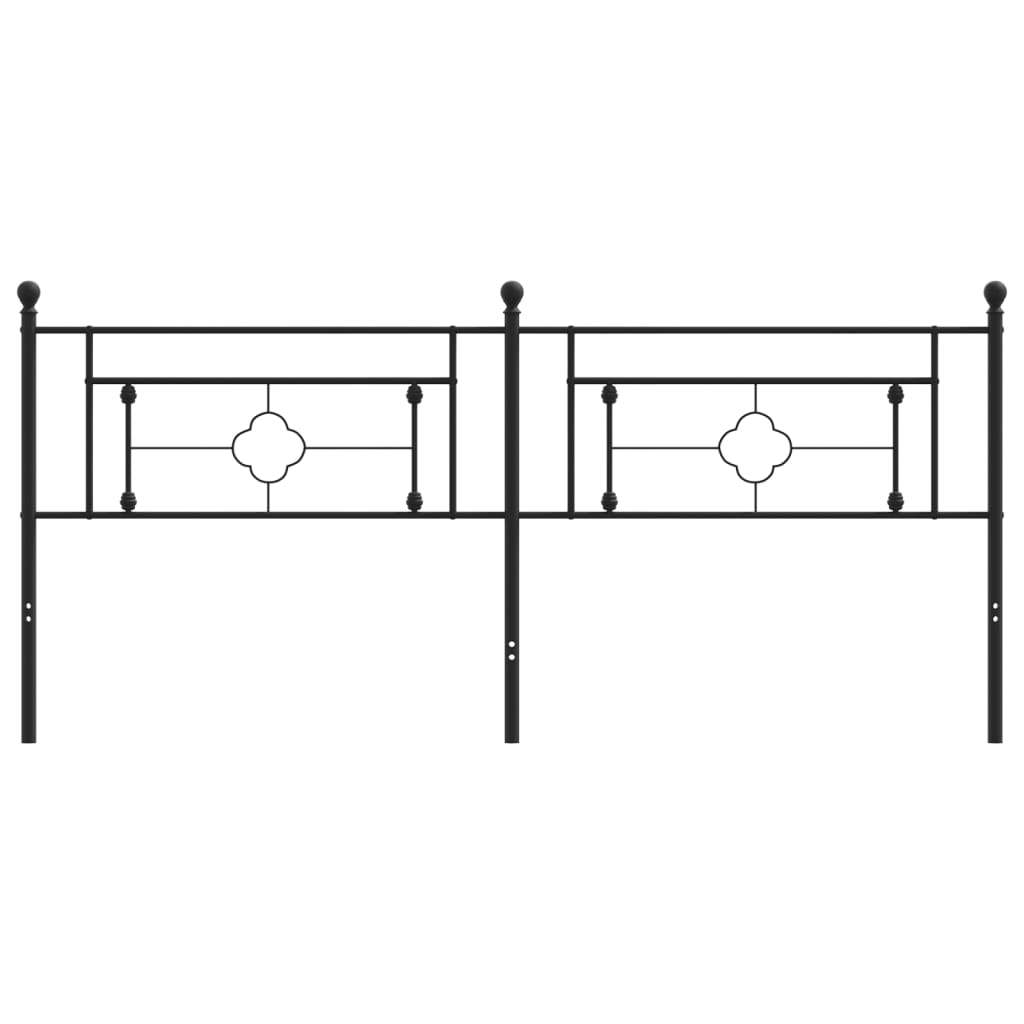 Tête de lit métal noir 193 cm Têtes et pieds de lit vidaXL   