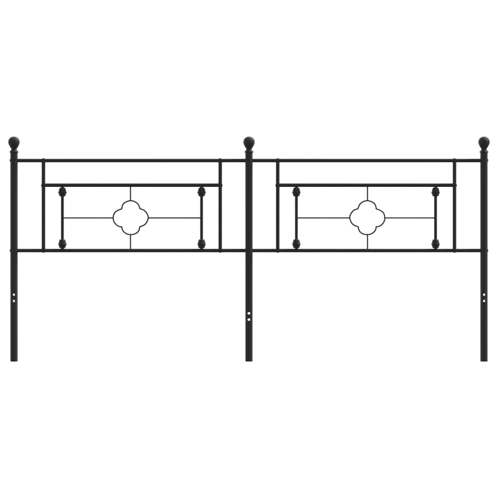 Tête de lit métal noir 200 cm Têtes et pieds de lit vidaXL   