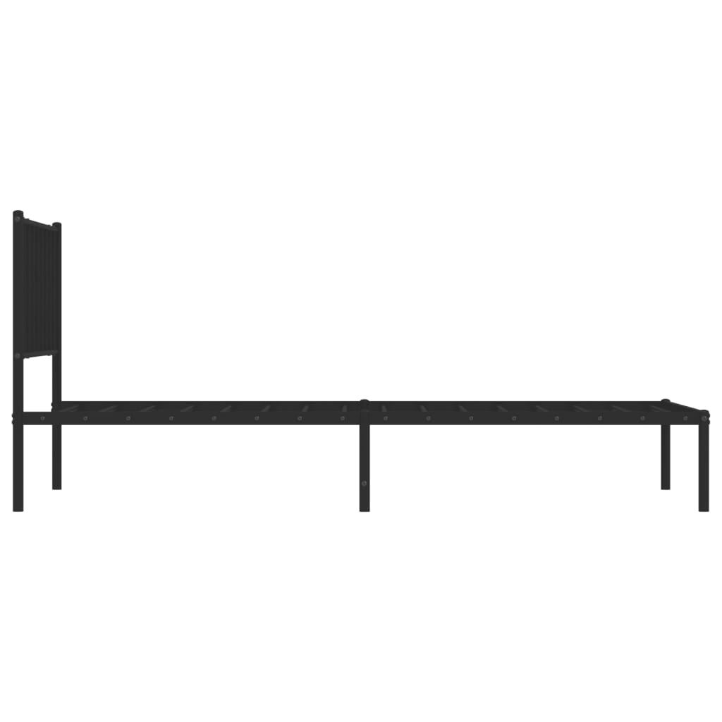 Cadre de lit métal sans matelas avec tête de lit noir 107x203cm - Xios Store SNC