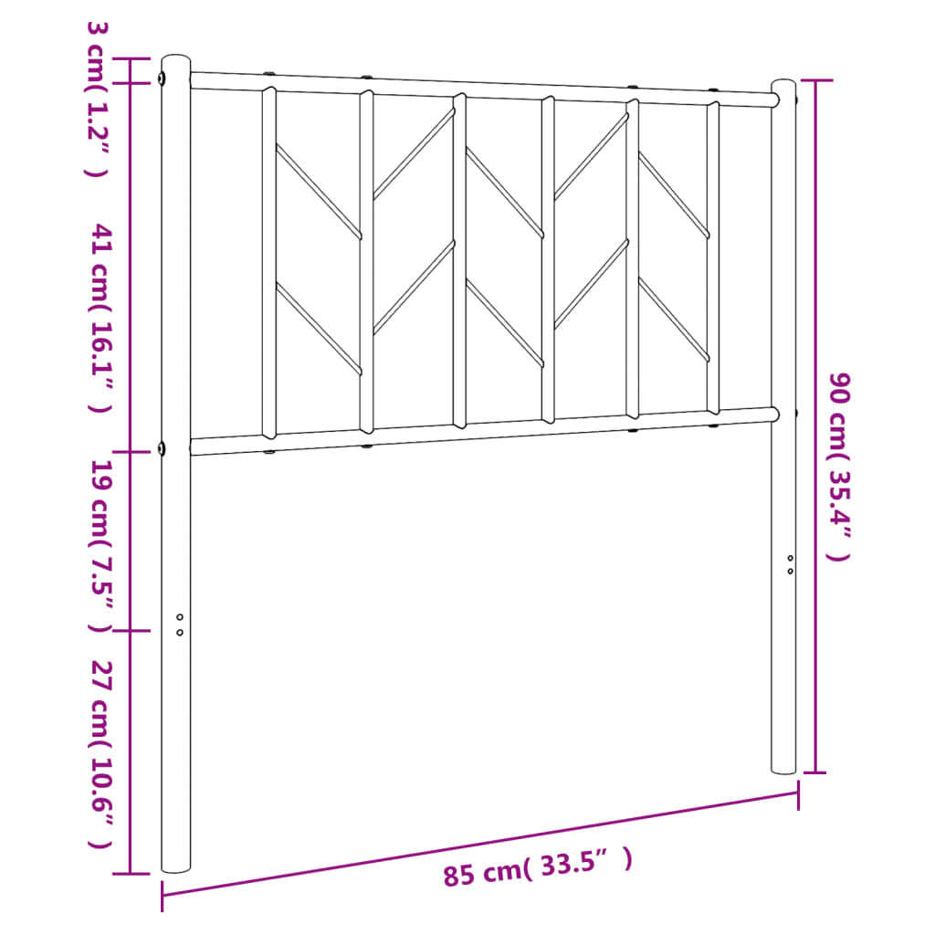 Tête de lit métal blanc 80 cm Têtes et pieds de lit vidaXL   