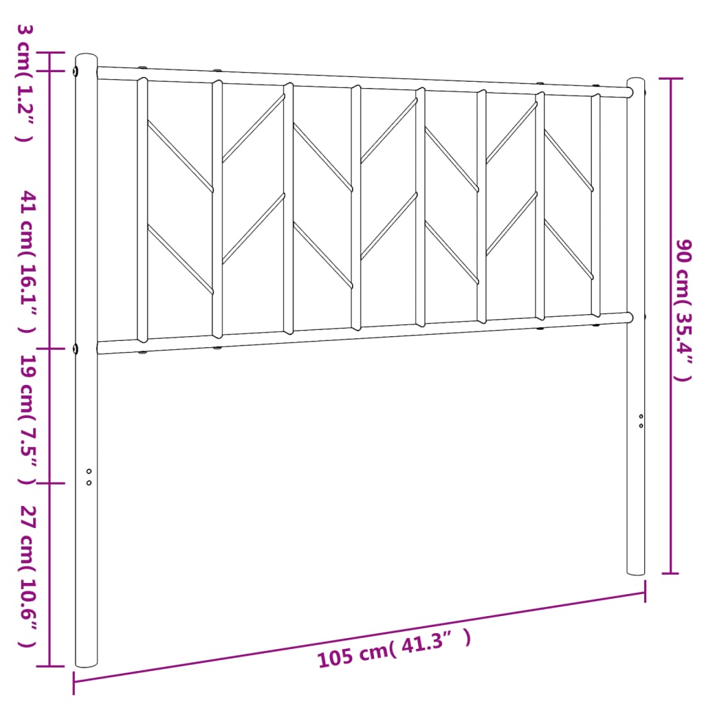 Tête de lit métal blanc 100 cm Têtes et pieds de lit vidaXL   