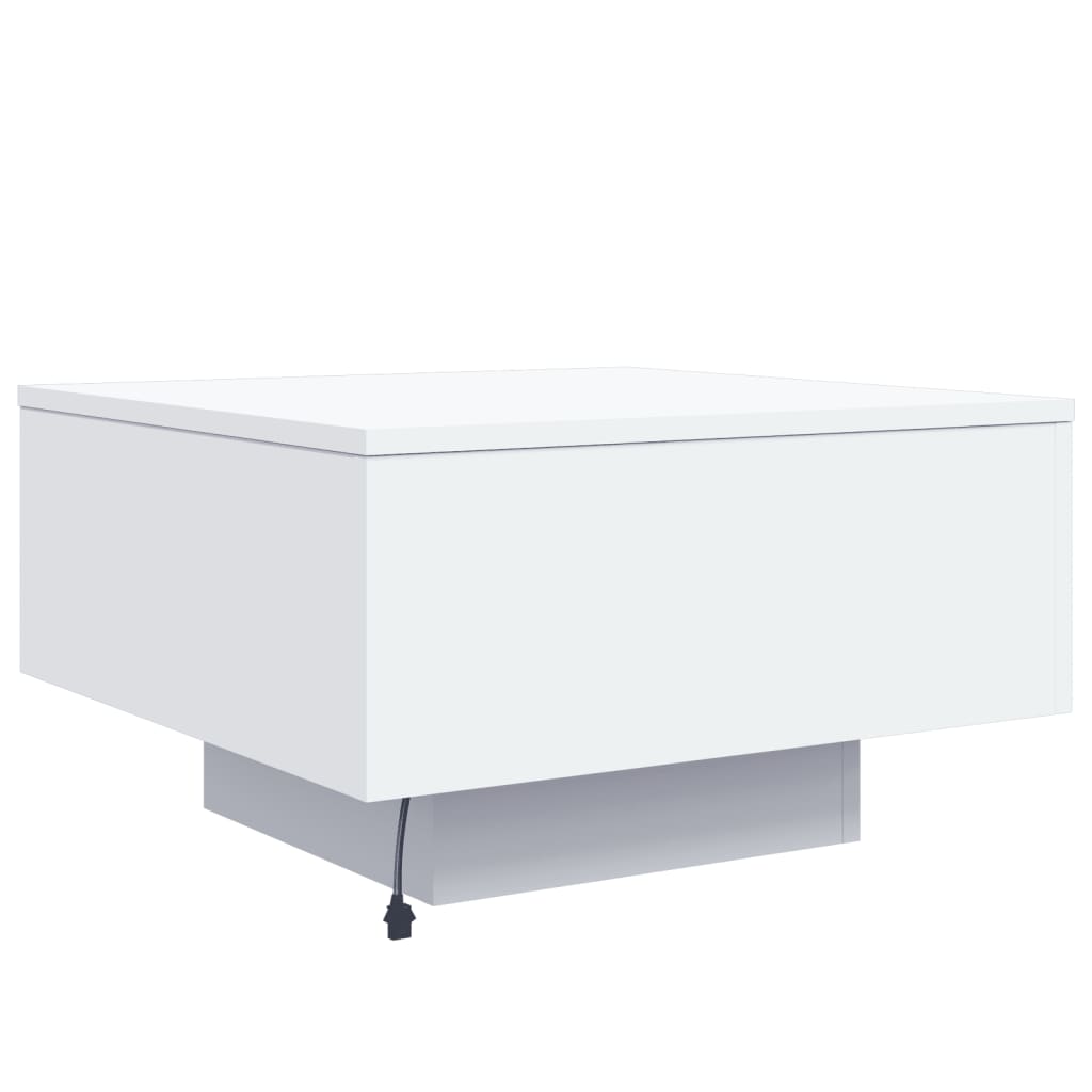 Table basse avec lumières LED blanc 55x55x31 cm Tables basses vidaXL   