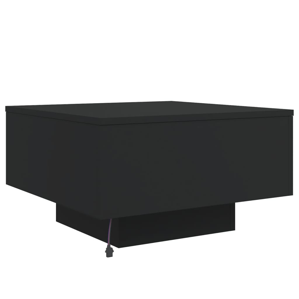 Table basse avec lumières LED noir 55x55x31 cm Tables basses vidaXL   