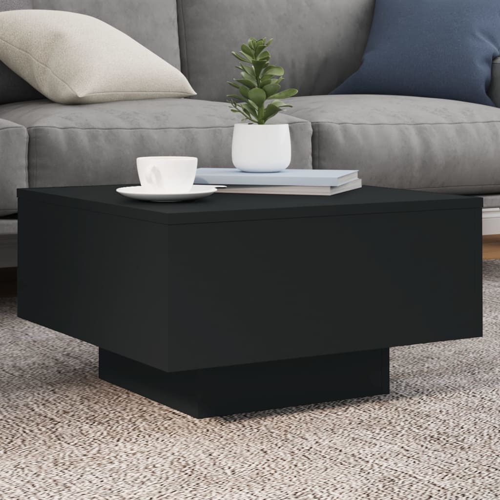 Table basse avec lumières LED noir 55x55x31 cm Tables basses vidaXL   