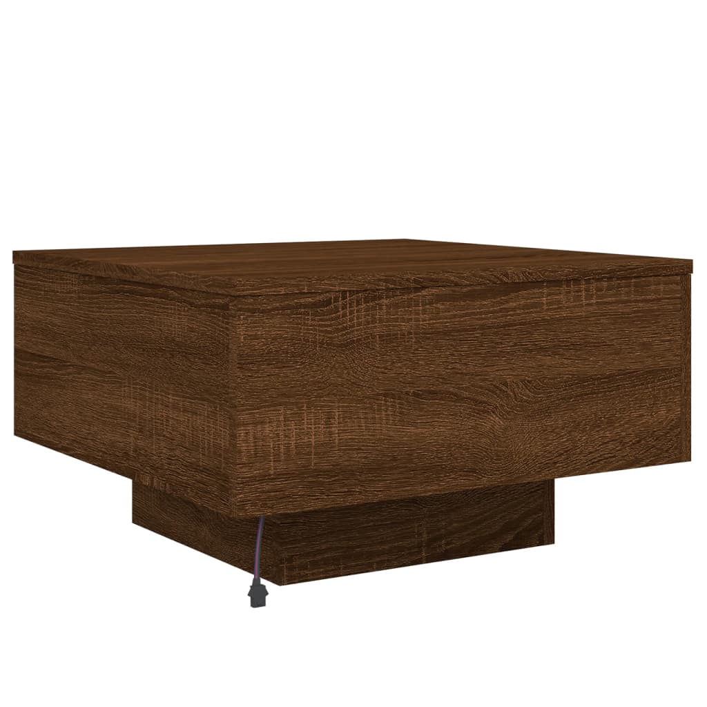 Table basse avec lumières LED chêne marron 55x55x31 cm Tables basses vidaXL   