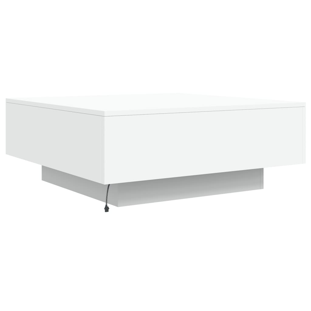 Table basse avec lumières LED blanc 80x80x31 cm Tables basses vidaXL   