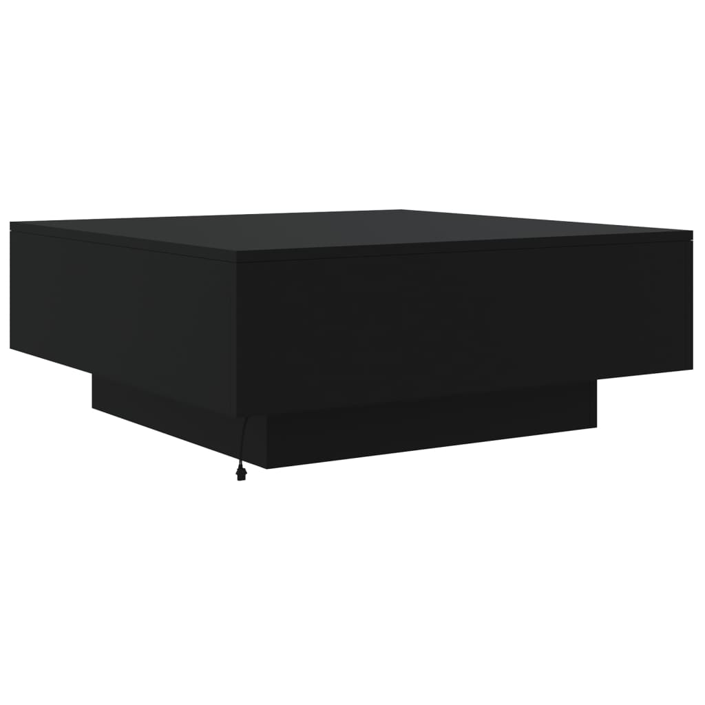 Table basse avec lumières LED noir 80x80x31 cm Tables basses vidaXL   