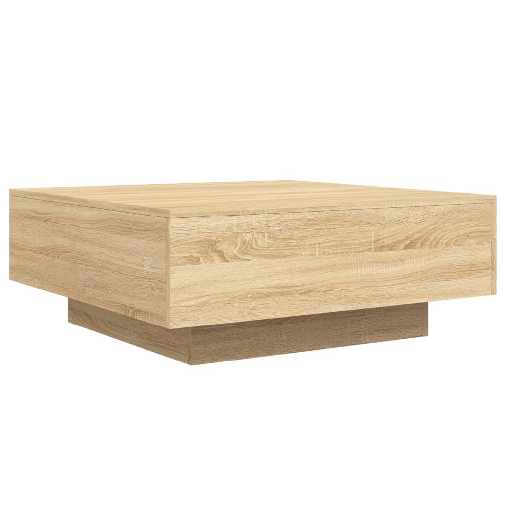 Table basse avec lumières LED chêne sonoma 80x80x31 cm Tables basses vidaXL   