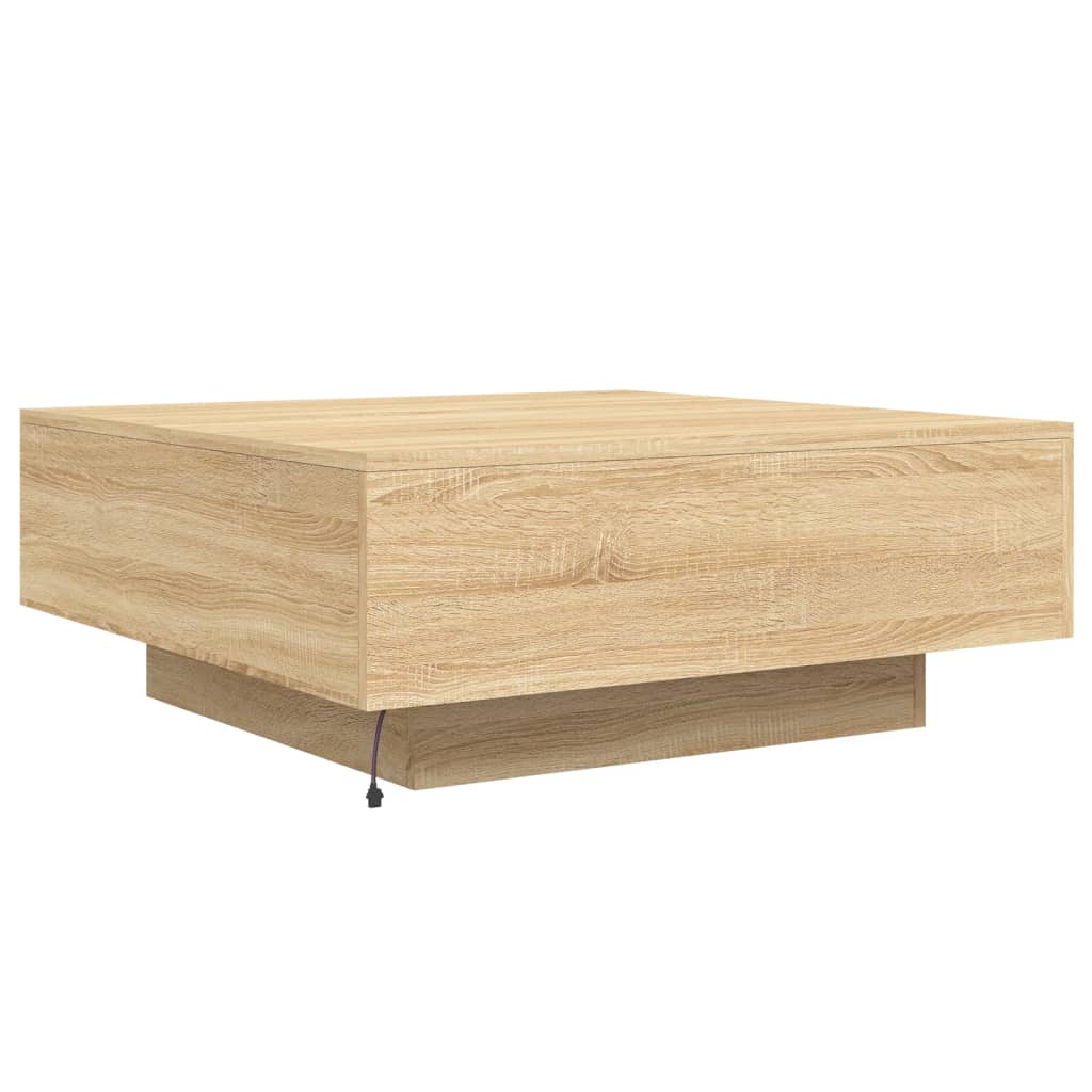 Table basse avec lumières LED chêne sonoma 80x80x31 cm Tables basses vidaXL   