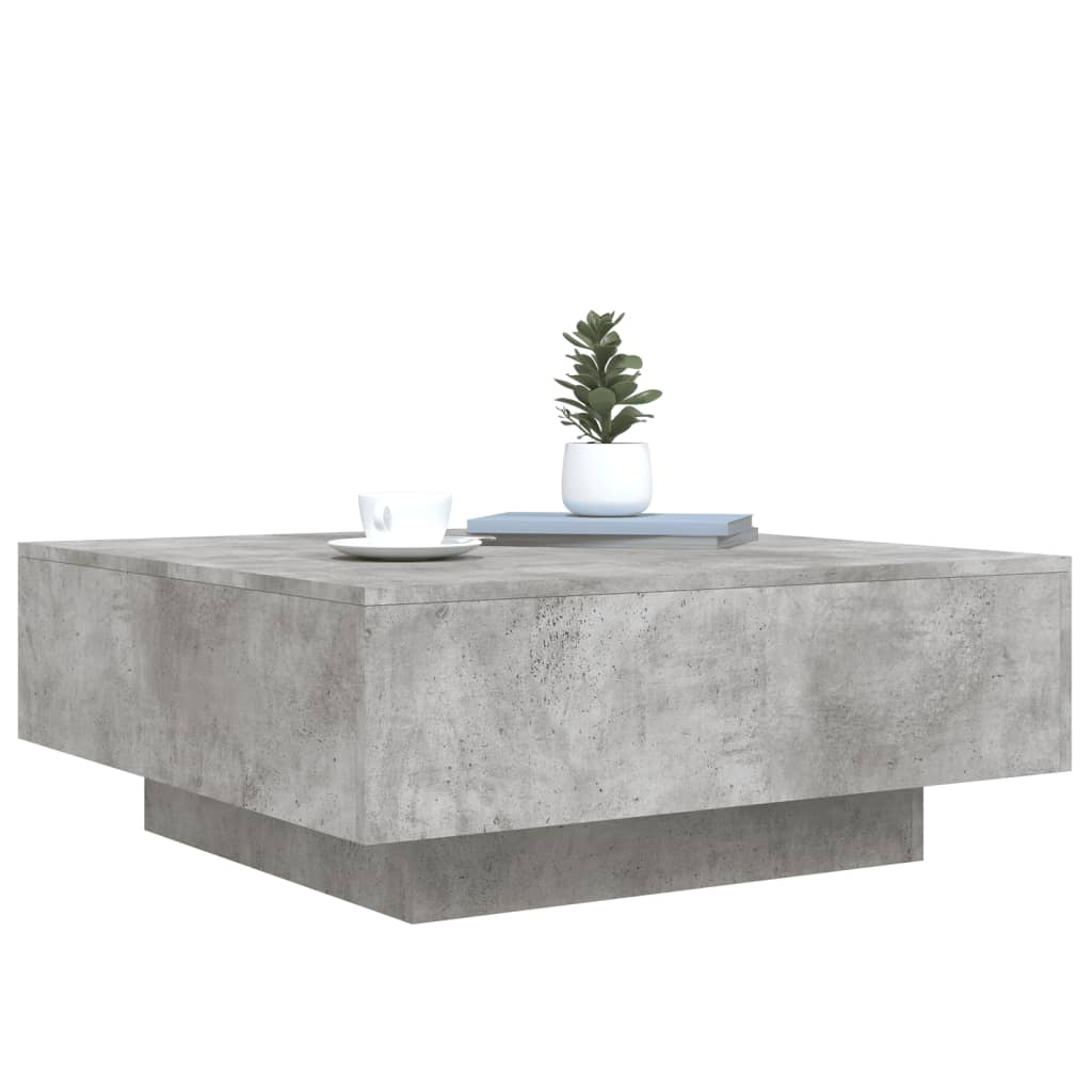 Table basse avec lumières LED gris béton 80x80x31 cm Tables basses vidaXL