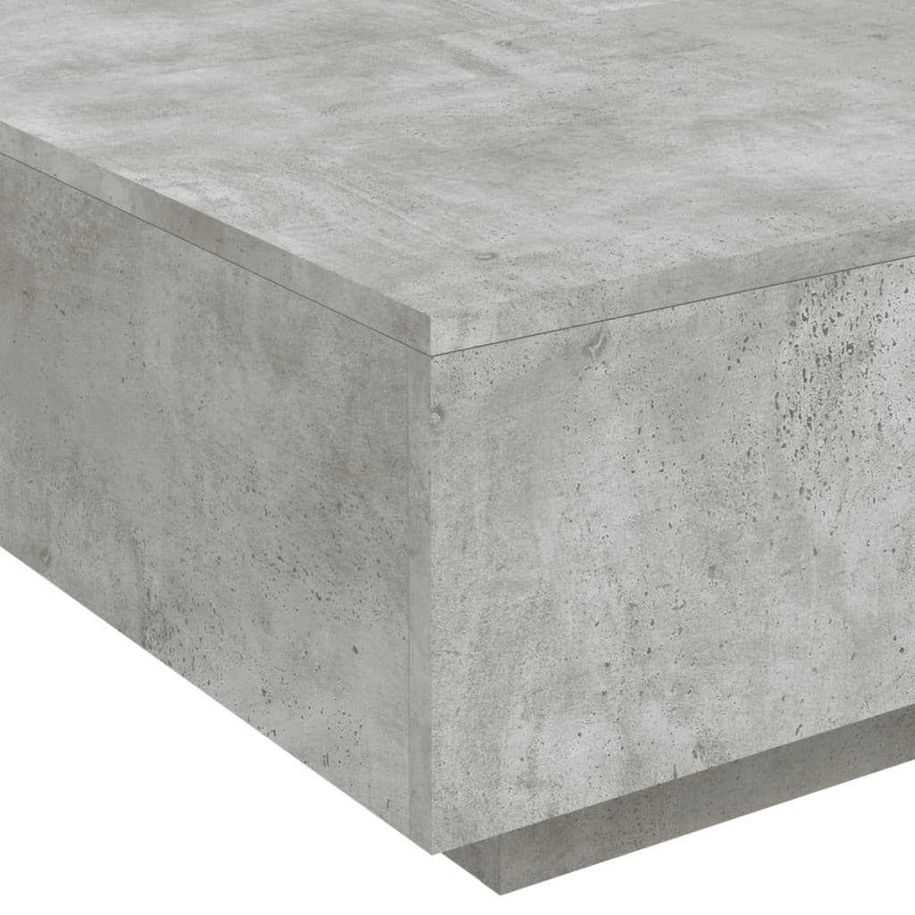 Table basse avec lumières LED gris béton 80x80x31 cm Tables basses vidaXL