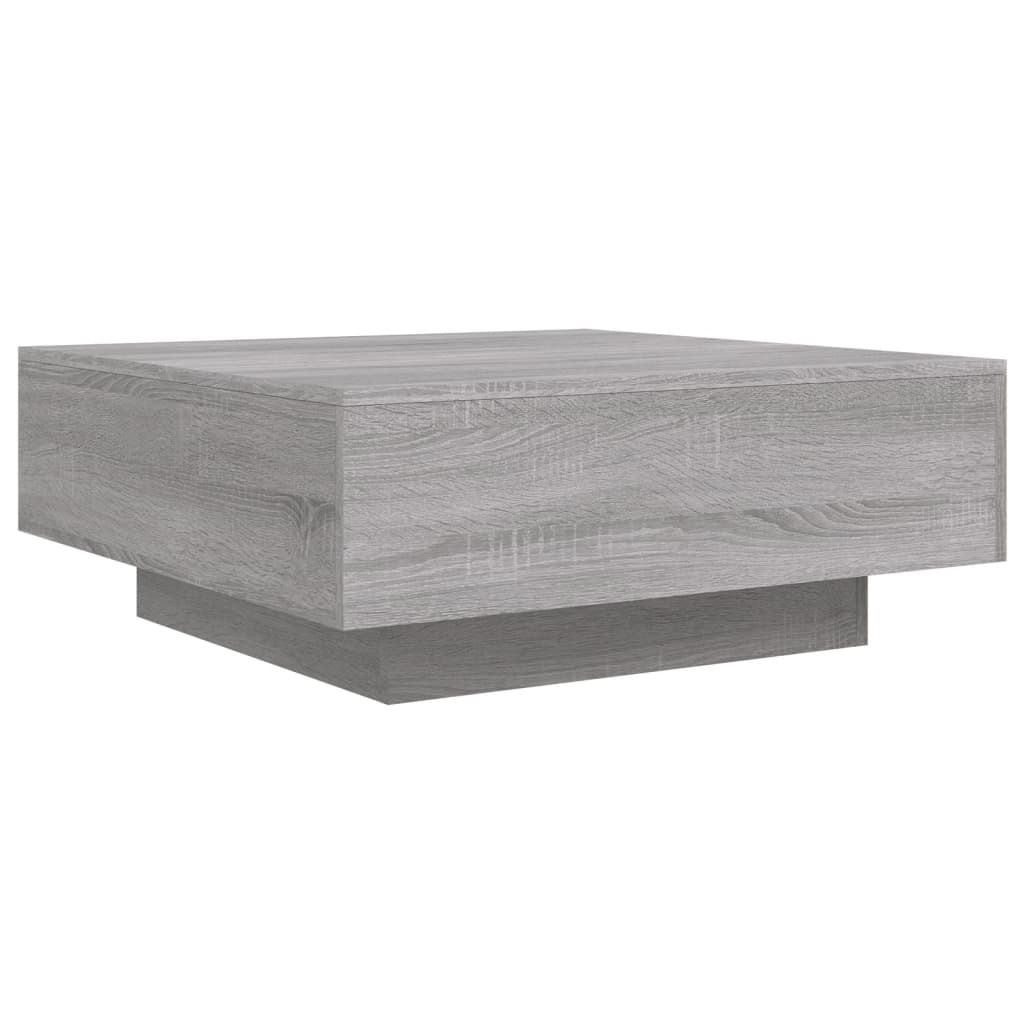 Table basse avec lumières LED sonoma gris 80x80x31 cm Tables basses vidaXL   