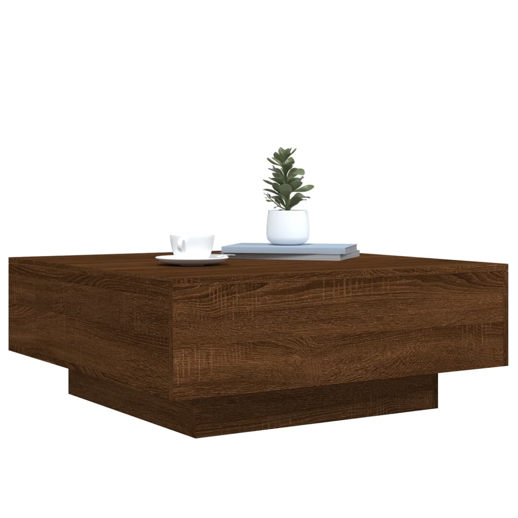 Table basse avec lumières LED chêne marron 80x80x31 cm Tables basses vidaXL   