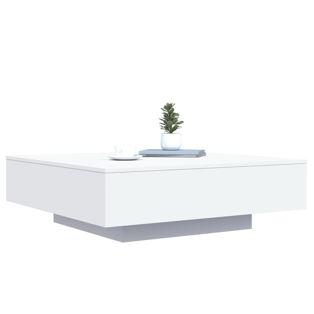 Table basse avec lumières LED blanc 100x100x31 cm Tables basses vidaXL   