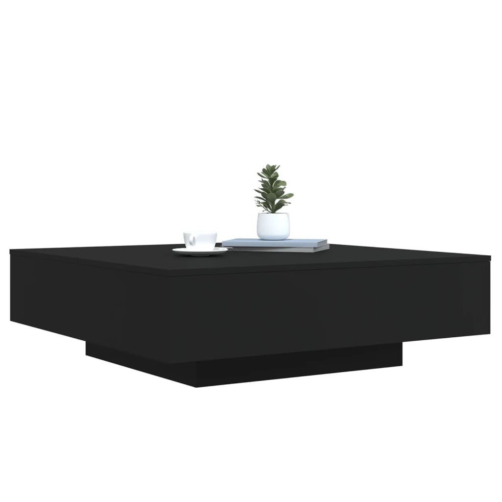 Table basse avec lumières LED noir 100x100x31 cm Tables basses vidaXL   