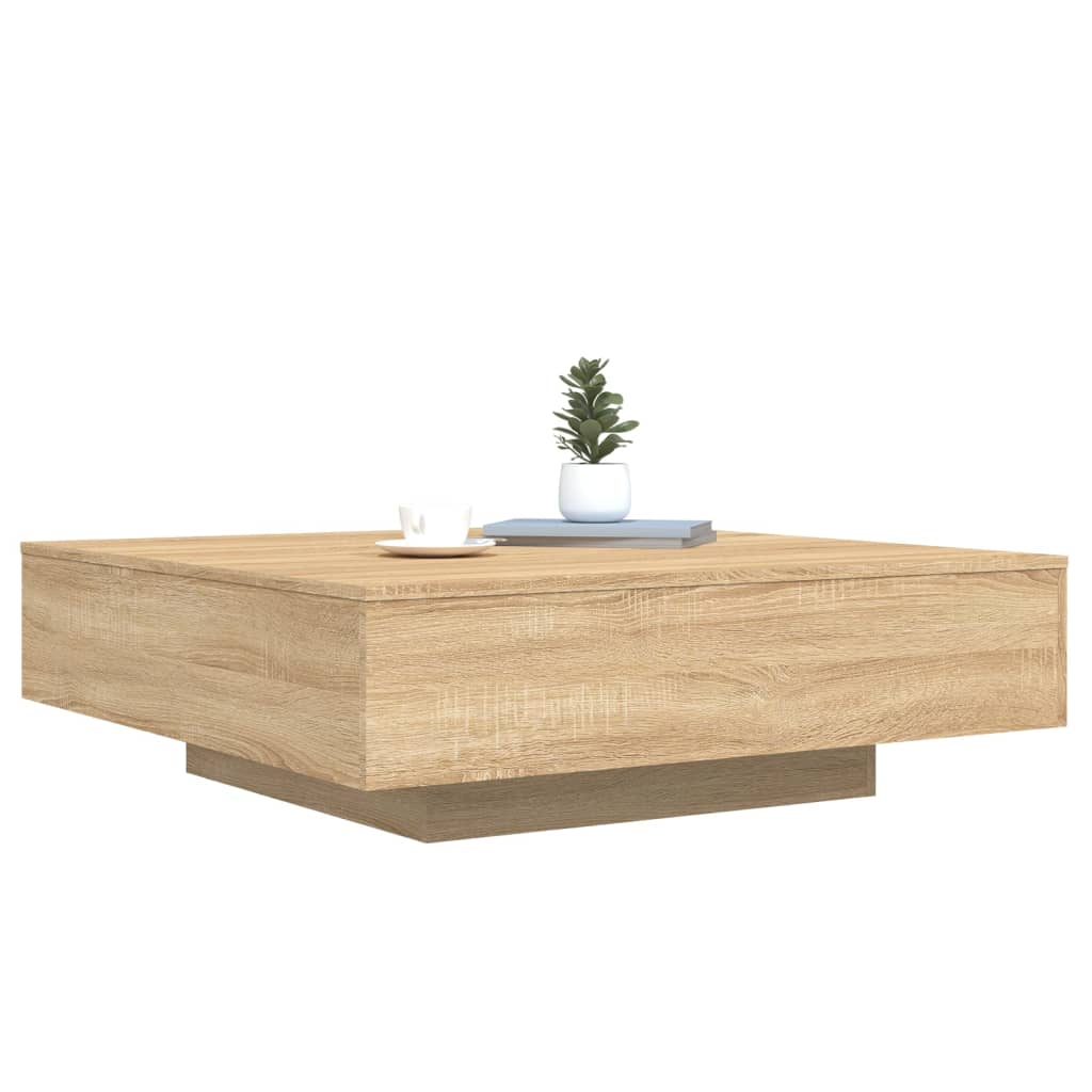 Table basse avec lumières LED chêne sonoma 100x100x31 cm Tables basses vidaXL