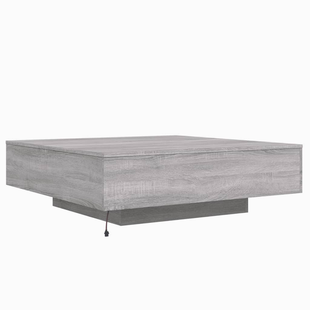 Table basse avec lumières LED sonoma gris 100x100x31 cm Tables basses vidaXL   