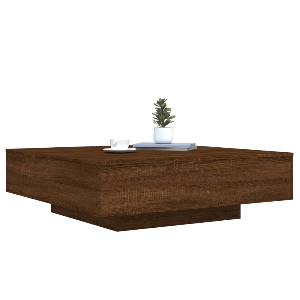 Table basse avec lumières LED chêne marron 100x100x31 cm Tables basses vidaXL