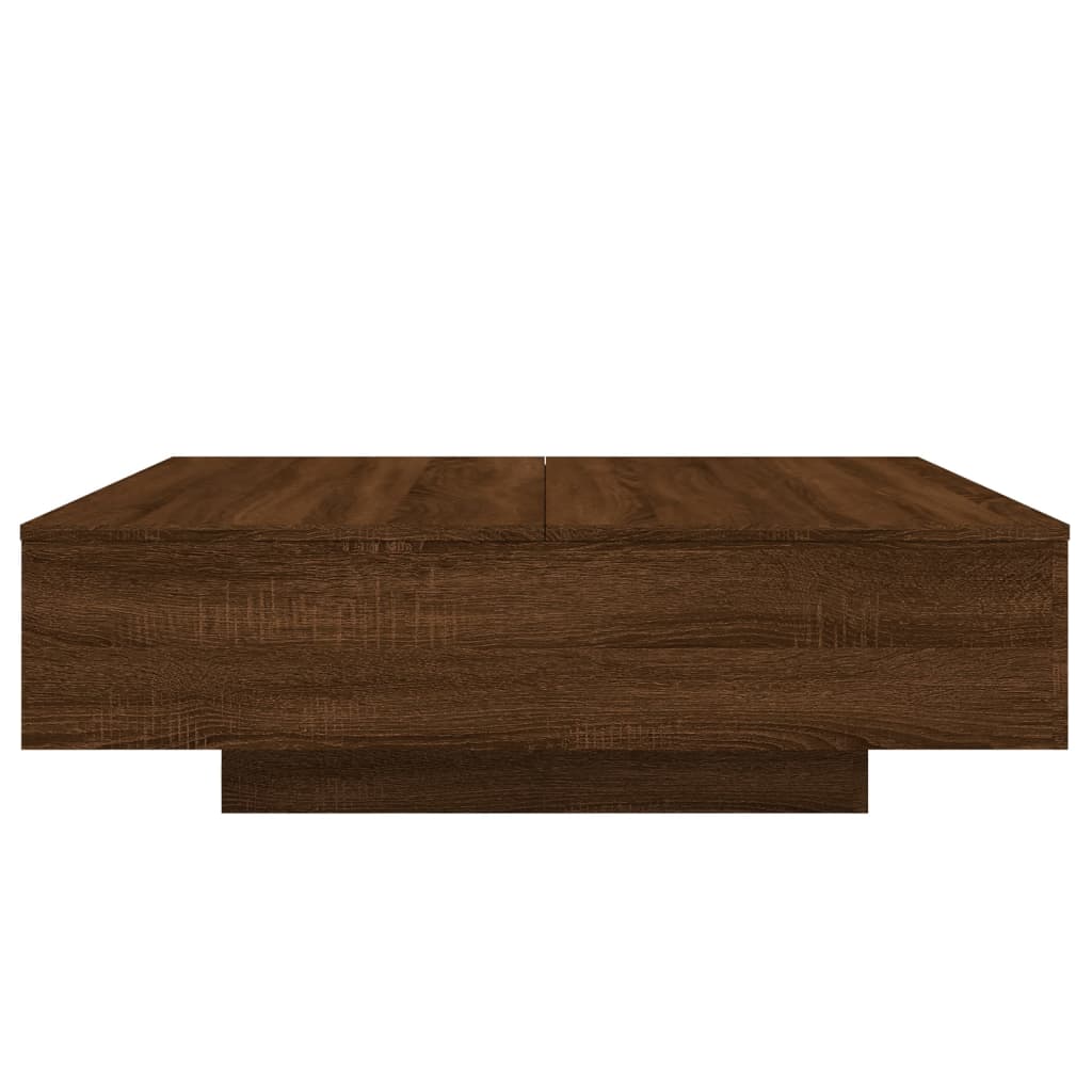 Table basse avec lumières LED chêne marron 100x100x31 cm Tables basses vidaXL