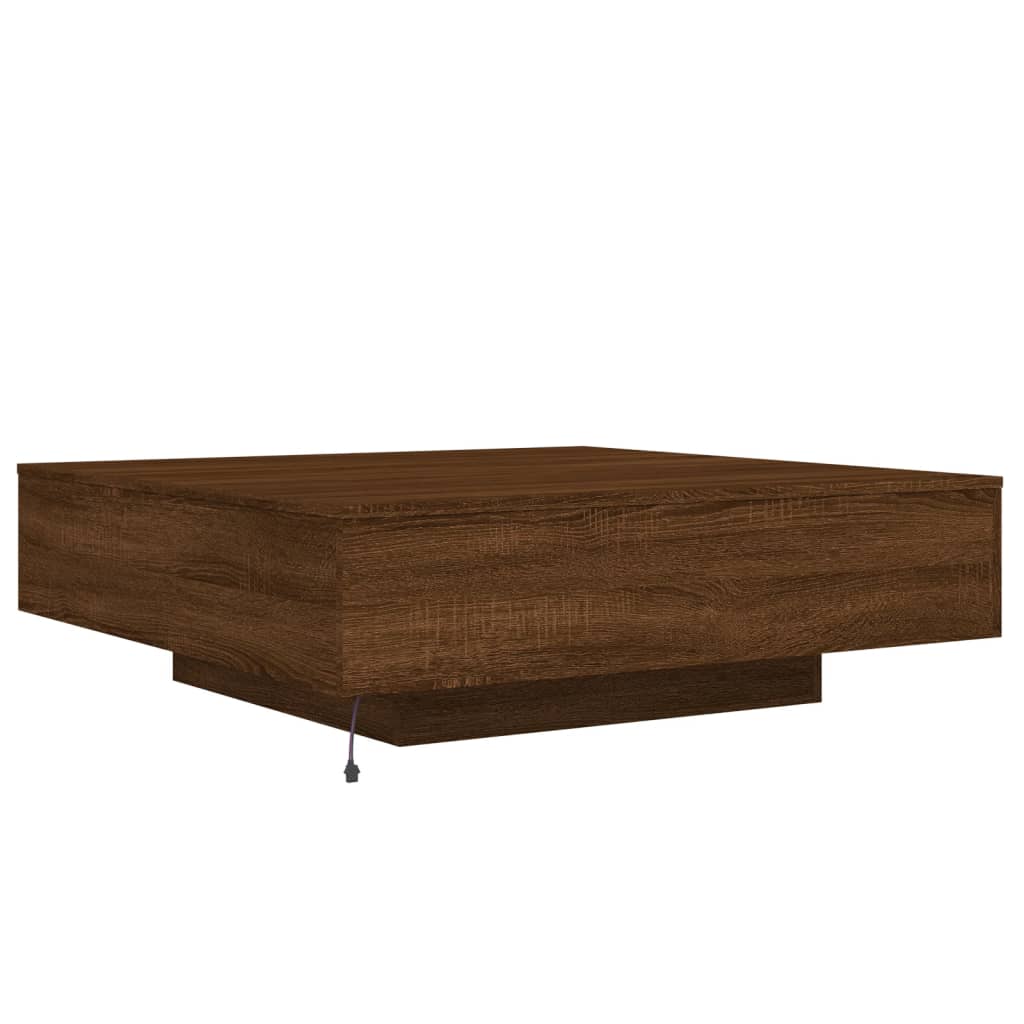 Table basse avec lumières LED chêne marron 100x100x31 cm Tables basses vidaXL