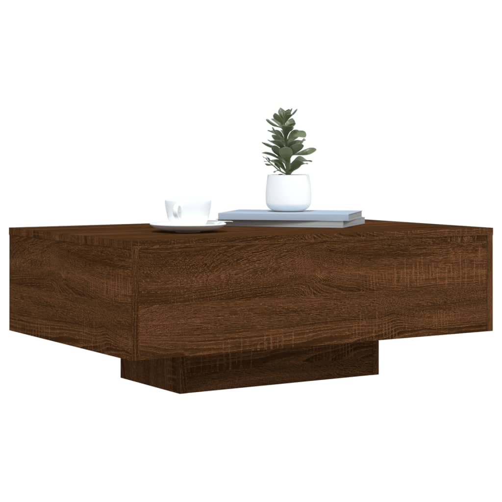 Table basse avec lumières LED chêne marron 85x55x31 cm Tables basses vidaXL   