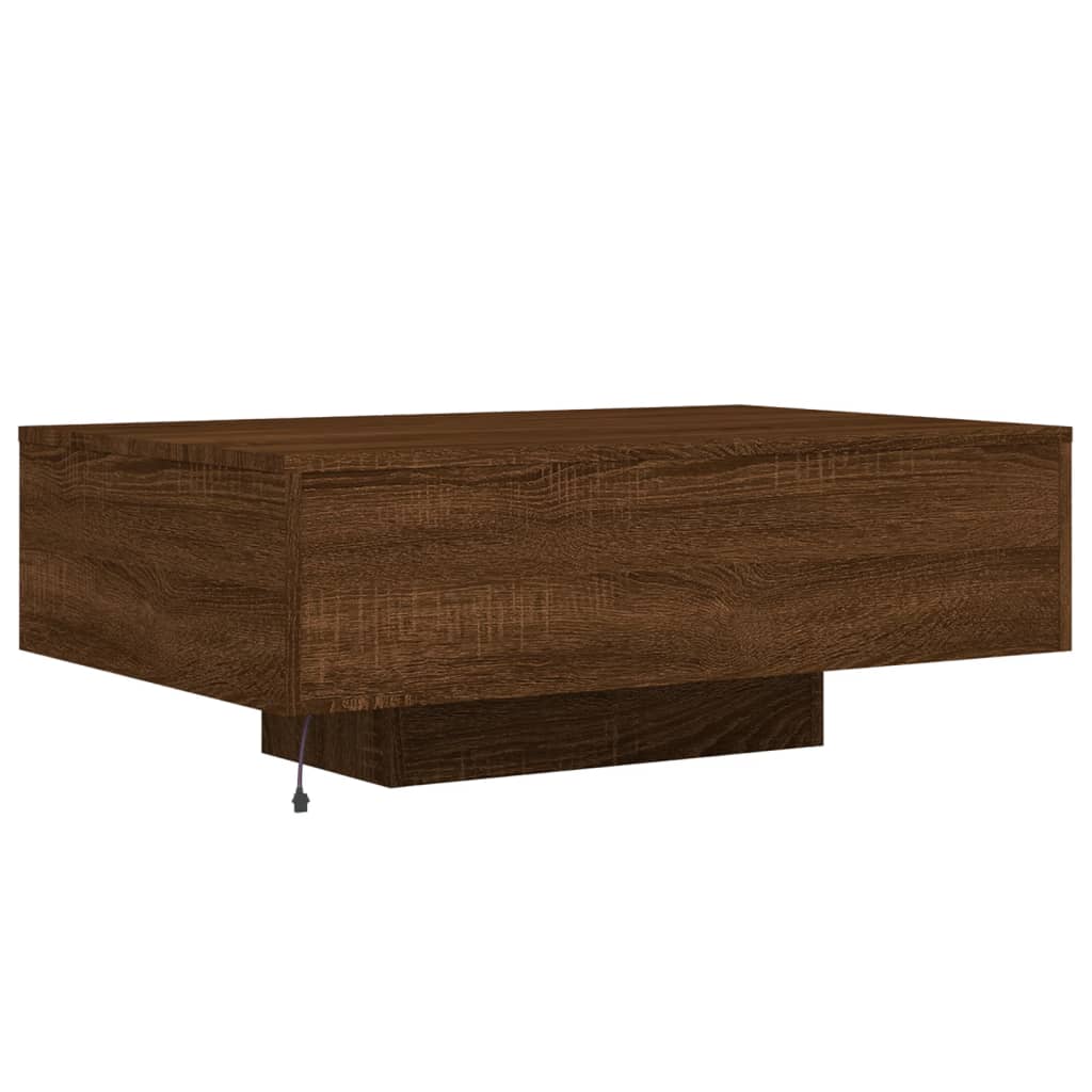 Table basse avec lumières LED chêne marron 85x55x31 cm Tables basses vidaXL   