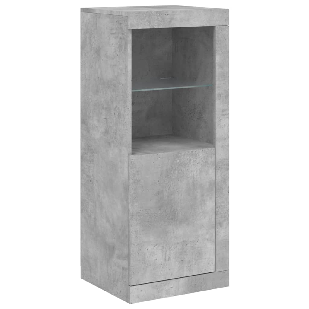 Buffet avec lumières LED gris béton 41x37x100 cm - Xios Store SNC