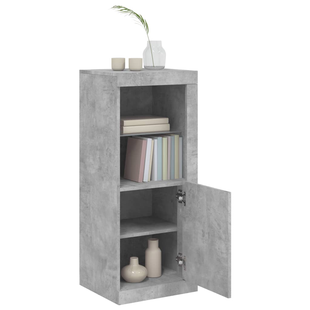 Buffet avec lumières LED gris béton 41x37x100 cm - Xios Store SNC