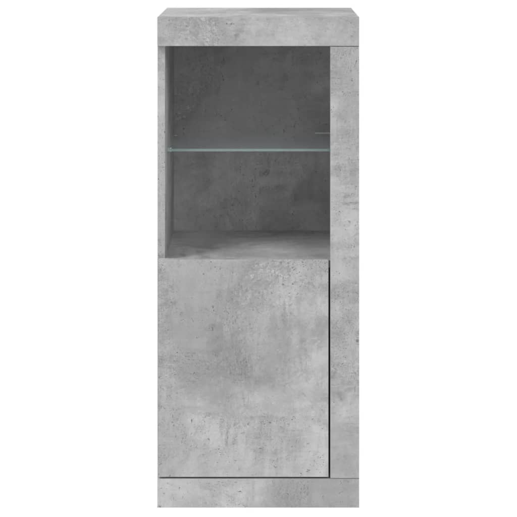 Buffet avec lumières LED gris béton 41x37x100 cm - Xios Store SNC