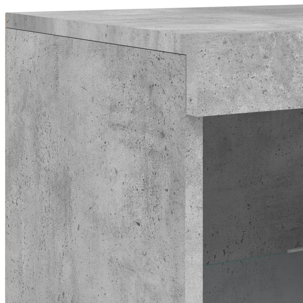 Buffet avec lumières LED gris béton 41x37x100 cm - Xios Store SNC