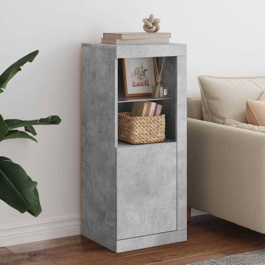 Buffet avec lumières LED gris béton 41x37x100 cm - Xios Store SNC