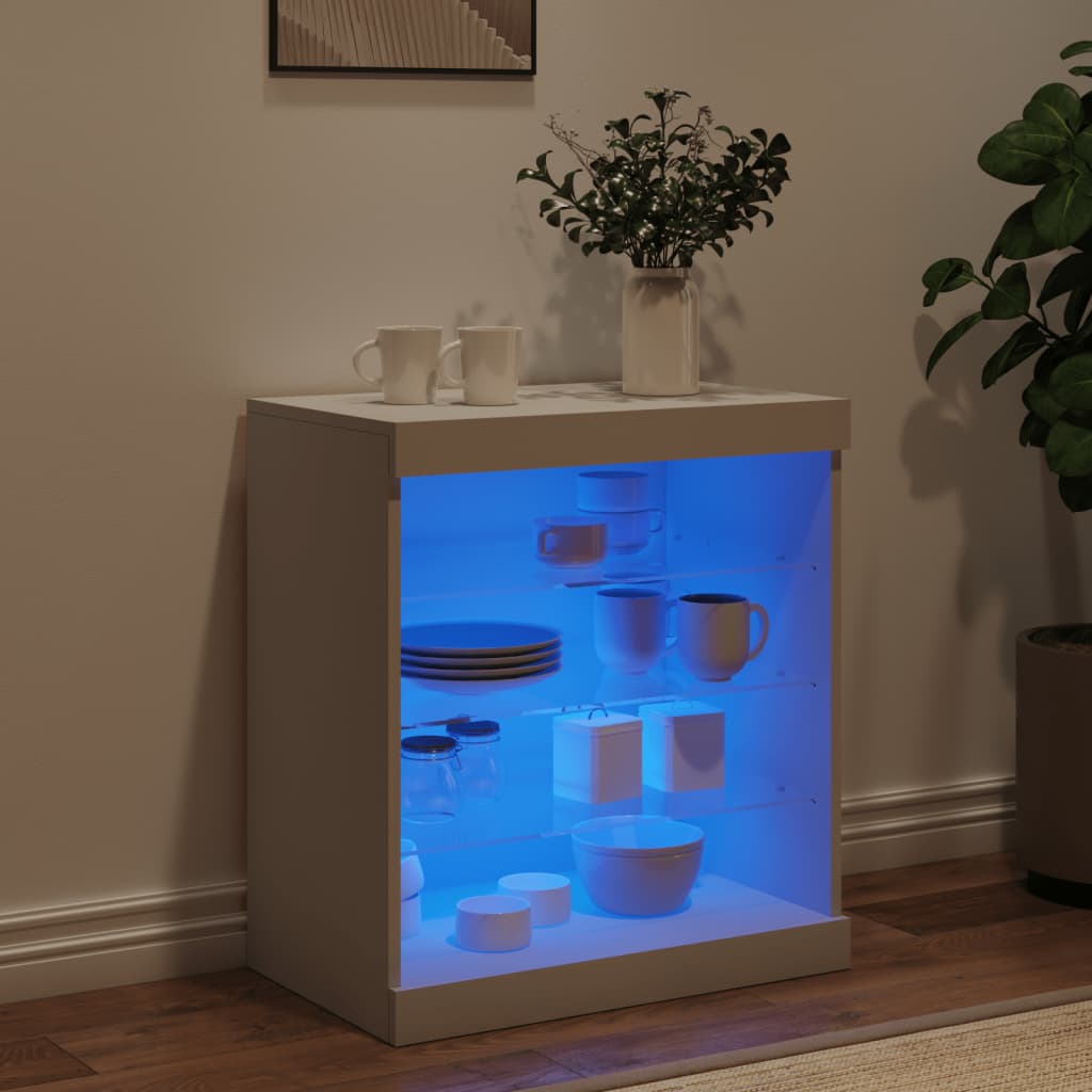 Buffet avec lumières LED blanc 60,5x37x67 cm - Xios Store SNC