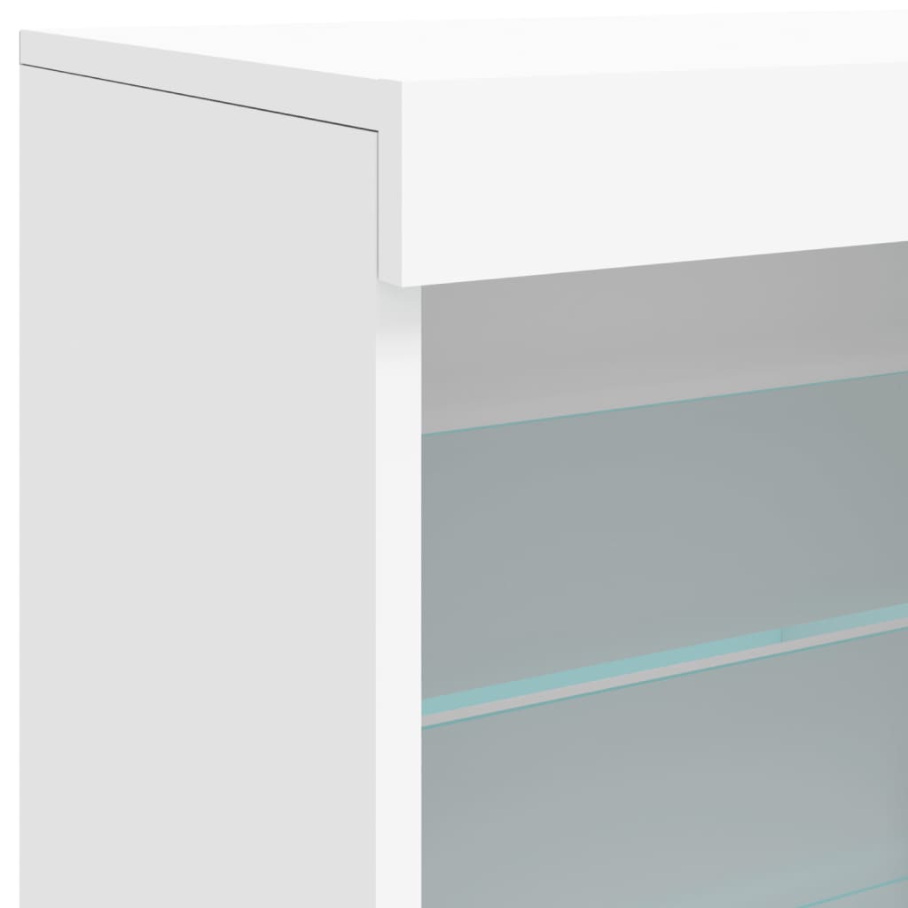 Buffet avec lumières LED blanc 60,5x37x67 cm - Xios Store SNC