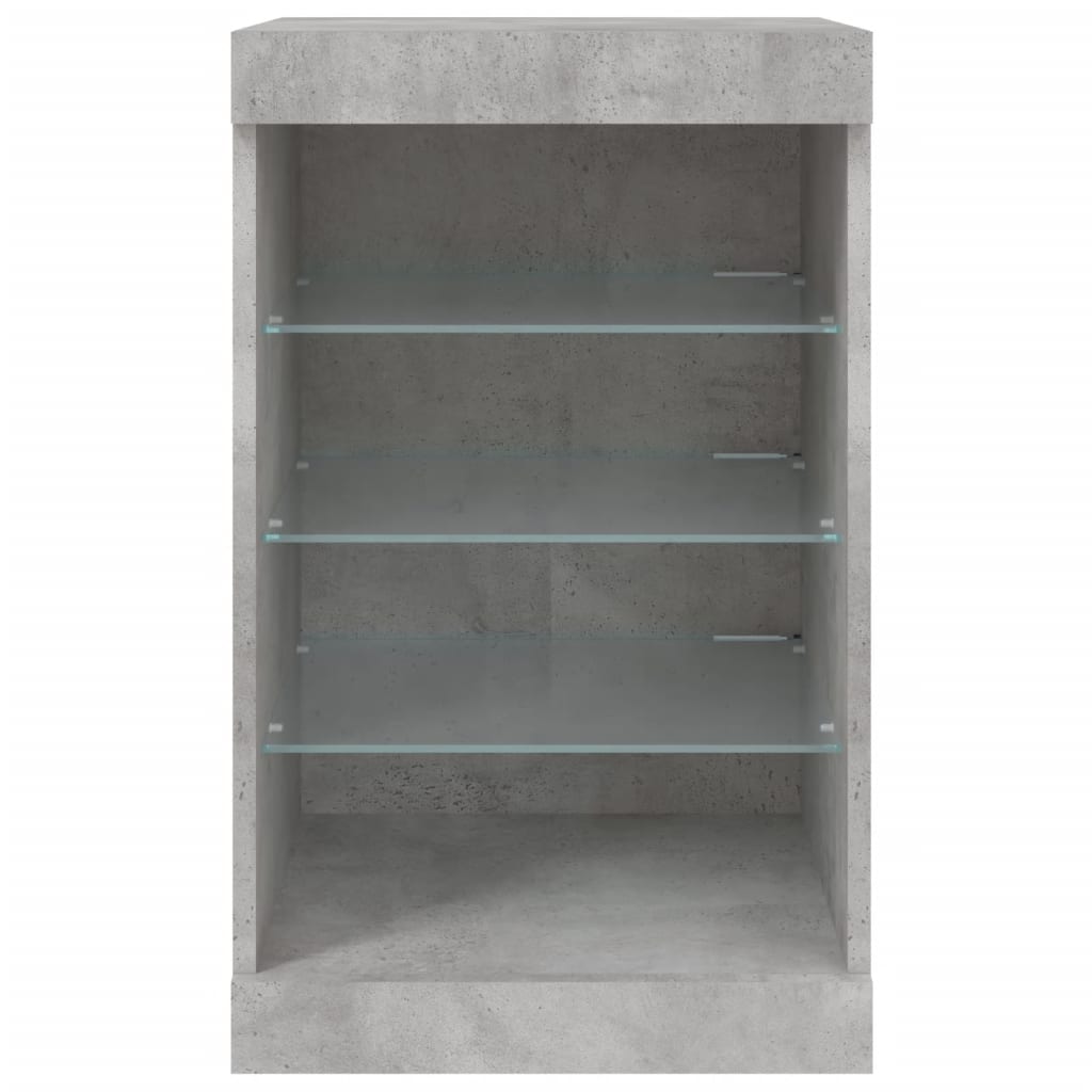 Buffet avec lumières LED gris béton 41x37x67 cm - Xios Store SNC