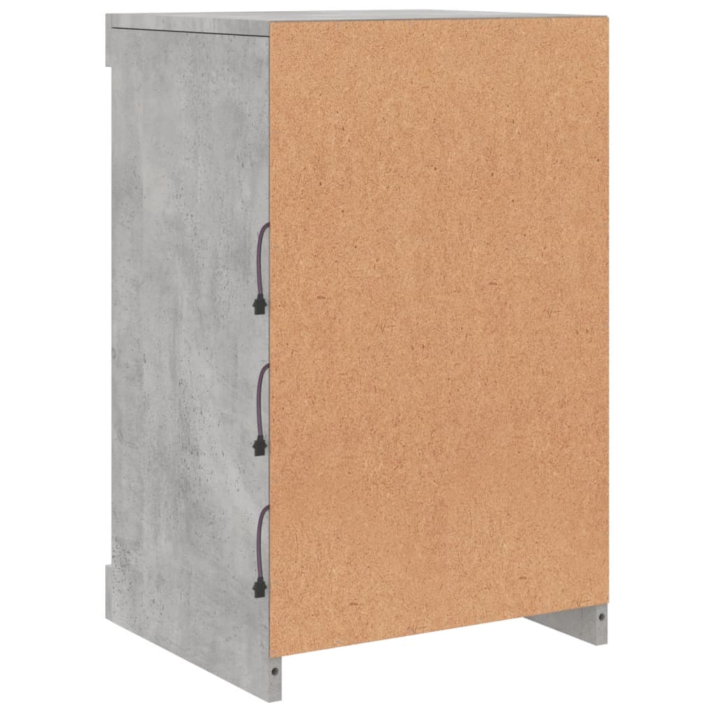 Buffet avec lumières LED gris béton 41x37x67 cm - Xios Store SNC