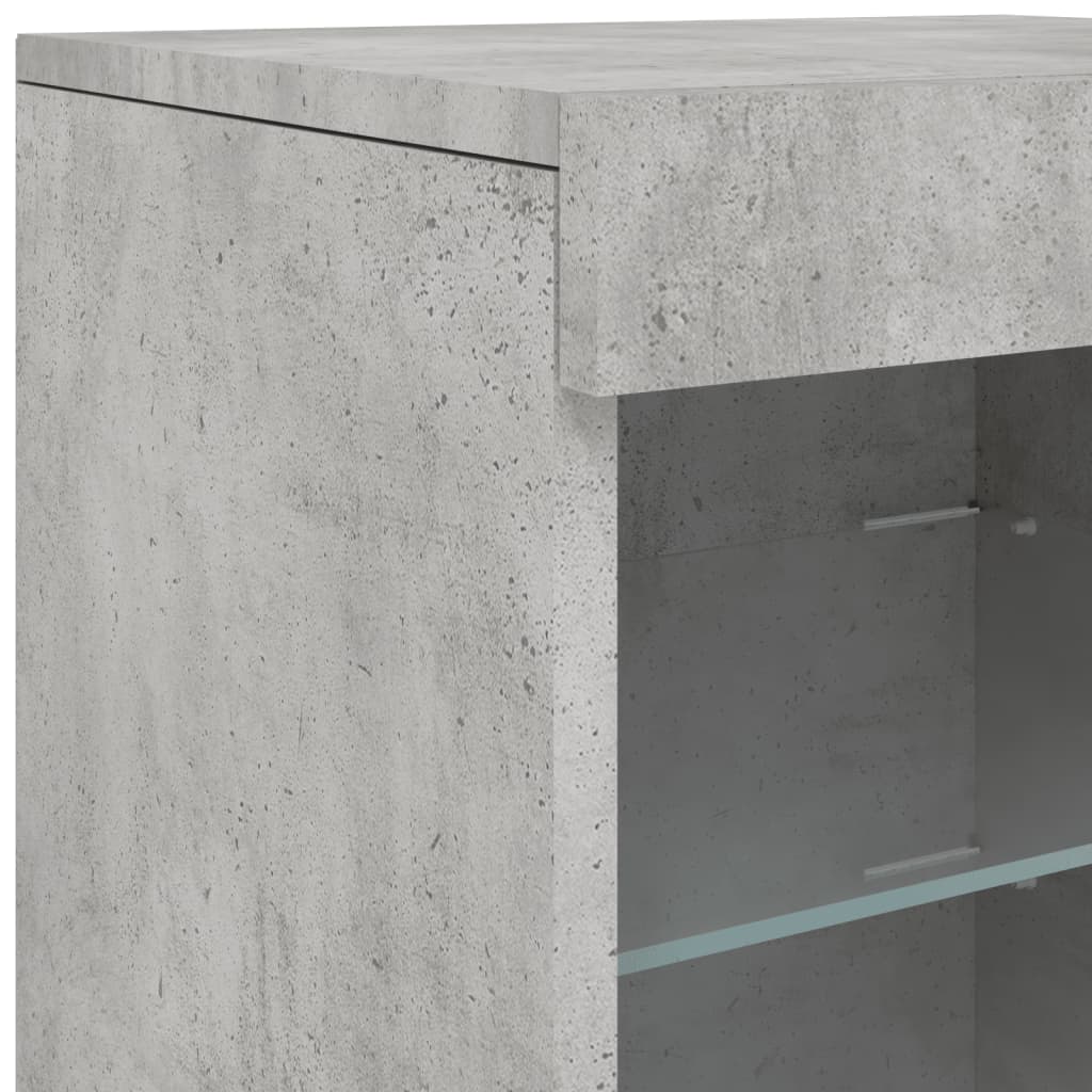 Buffet avec lumières LED gris béton 41x37x67 cm - Xios Store SNC