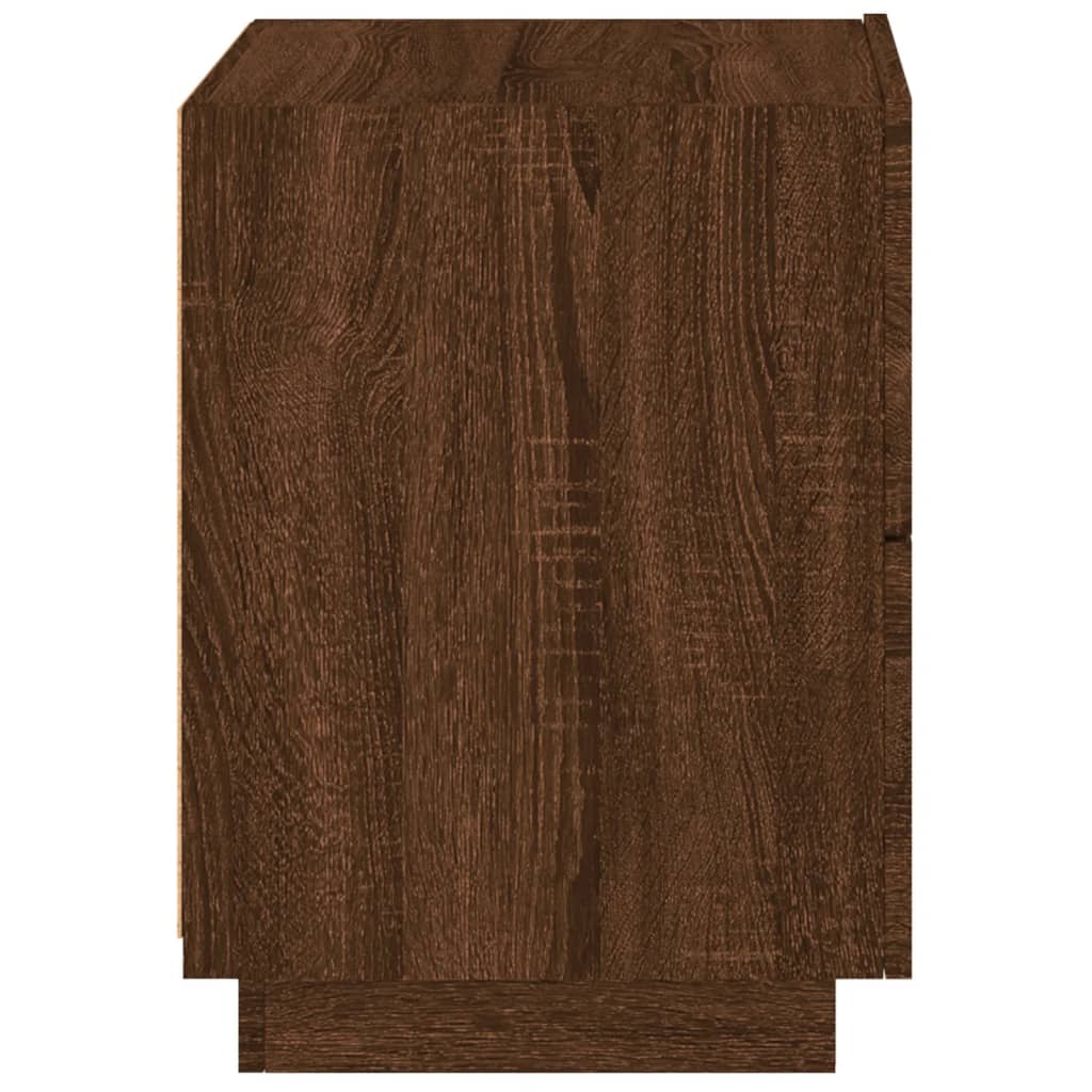 Armoire de chevet et lumières LED chêne marron bois ingénierie Tables de chevet vidaXL   