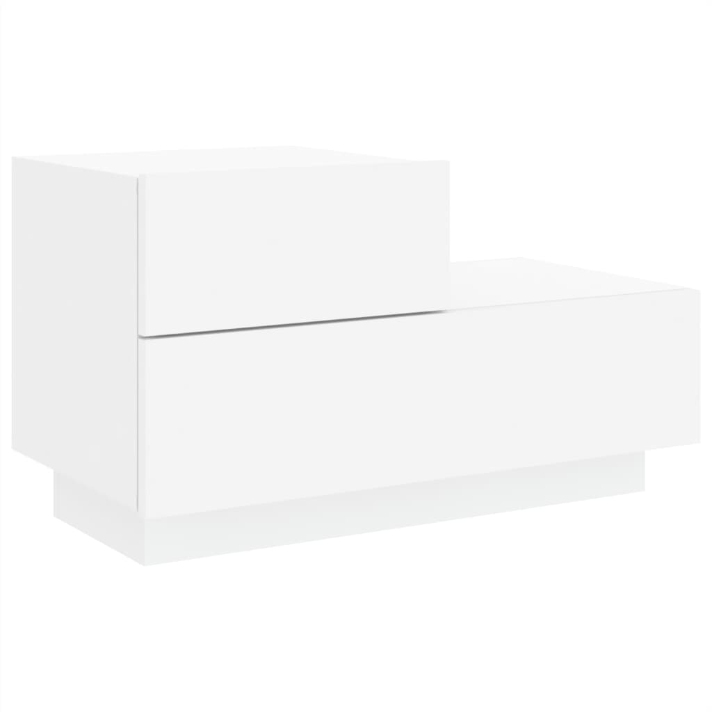 Table de chevet avec lumières LED blanc 70x36x40,5 cm Tables de chevet vidaXL   