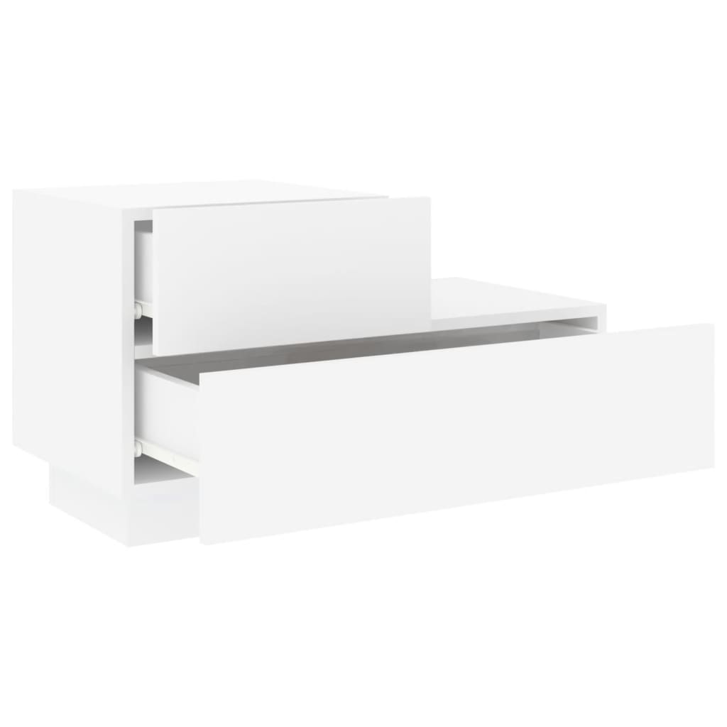 Table de chevet avec lumières LED blanc 70x36x40,5 cm Tables de chevet vidaXL   