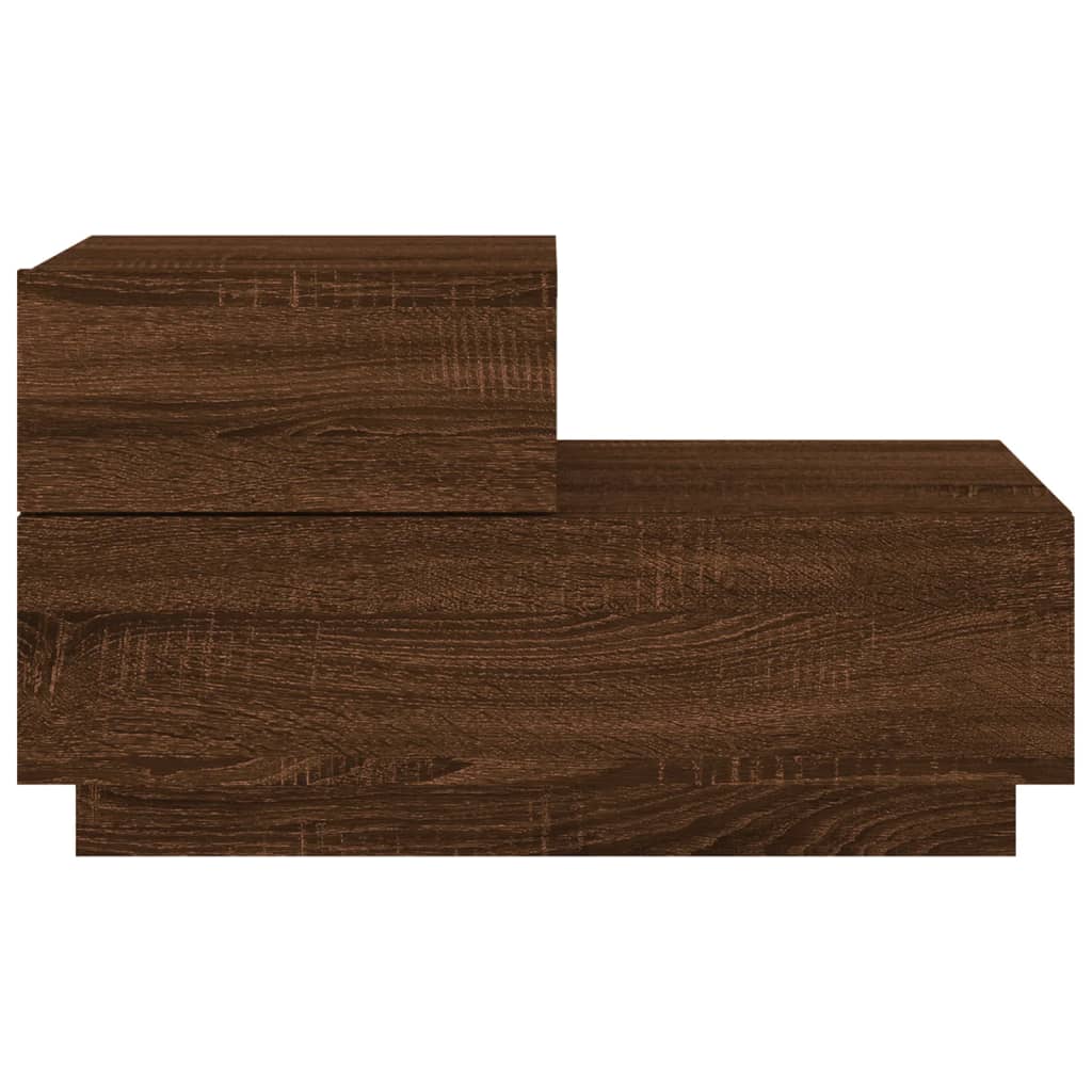 Table de chevet avec lumières LED chêne marron 70x36x40,5 cm Tables de chevet vidaXL   