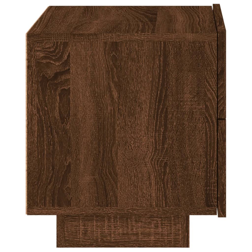 Table de chevet avec lumières LED chêne marron 70x36x40,5 cm Tables de chevet vidaXL   