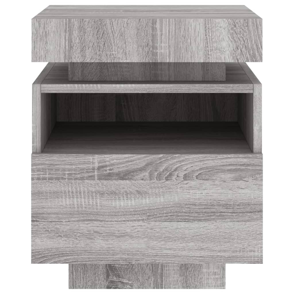 Armoire de chevet avec lumières LED sonoma gris 40x39x48,5 cm Tables de chevet vidaXL   