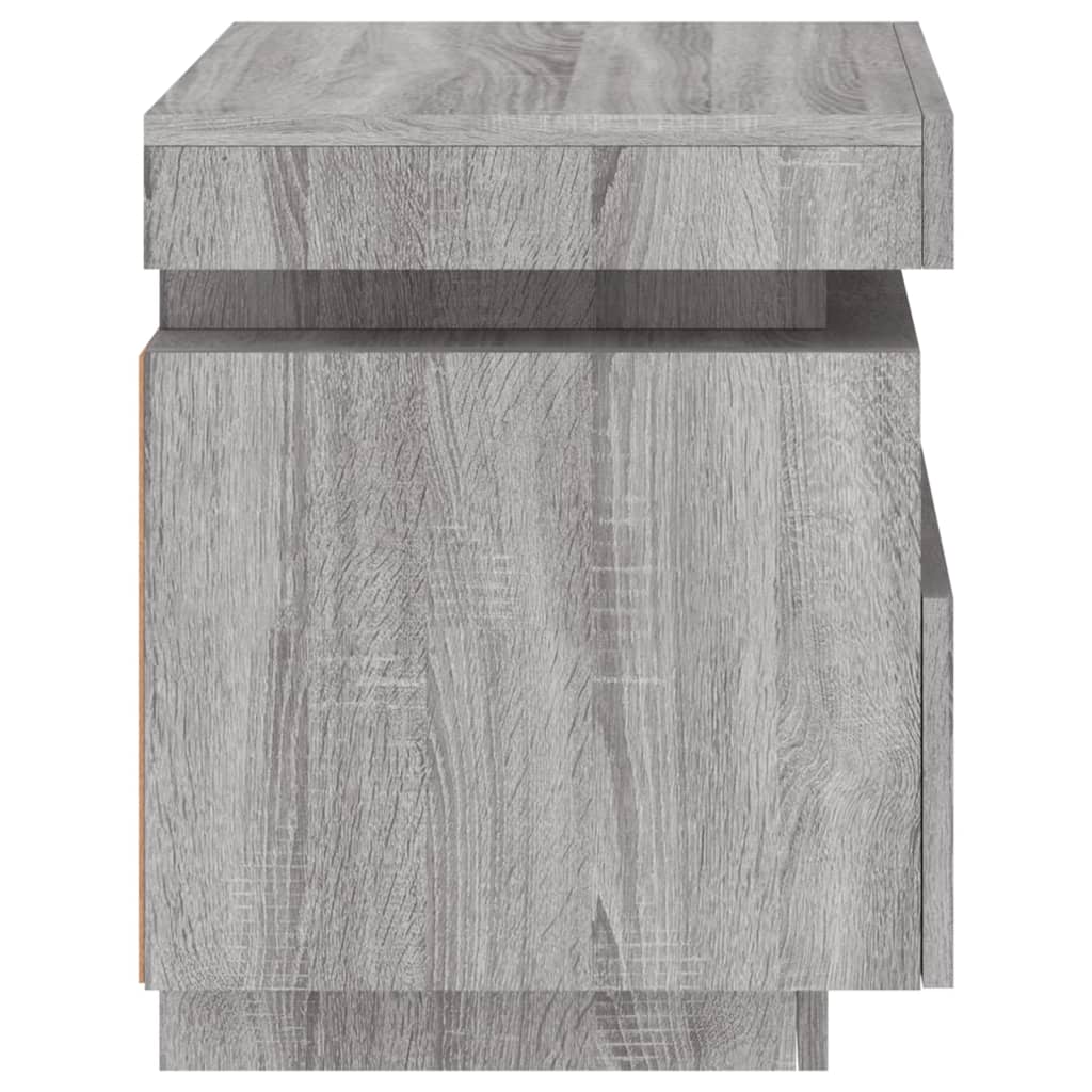 Armoire de chevet avec lumières LED sonoma gris 40x39x48,5 cm Tables de chevet vidaXL   