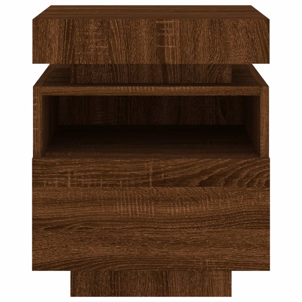 Armoire de chevet avec lumières LED chêne marron 40x39x48,5 cm Tables de chevet vidaXL   