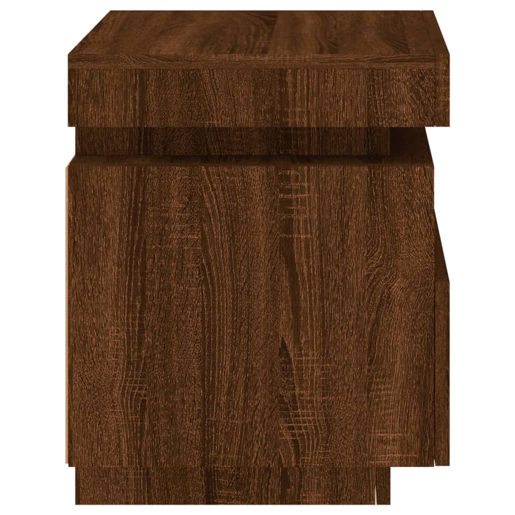 Armoire de chevet avec lumières LED chêne marron 40x39x48,5 cm Tables de chevet vidaXL   