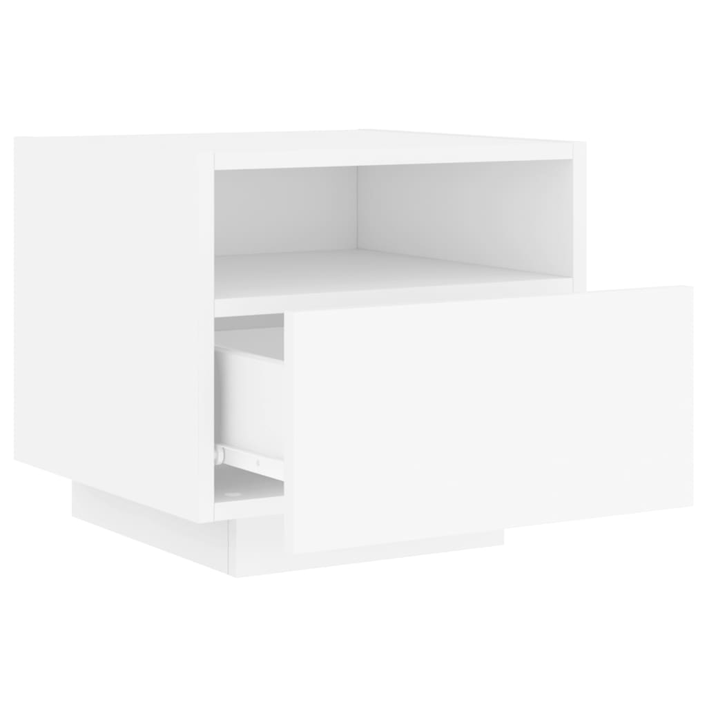 Table de chevet avec lumières LED blanc 40x39x37 cm Tables de chevet vidaXL   