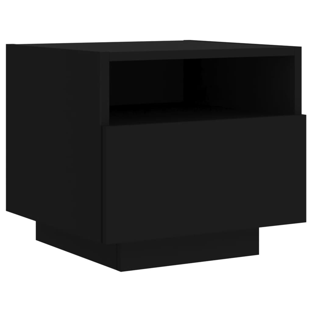 Table de chevet avec lumières LED noir 40x39x37 cm Tables de chevet vidaXL   