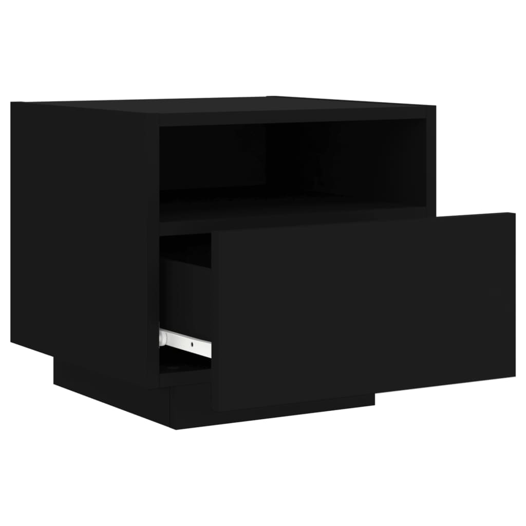 Table de chevet avec lumières LED noir 40x39x37 cm Tables de chevet vidaXL   